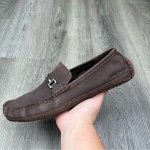 Men's Cole Haan Wyatt Bit Driver Slip On Loafers Dark Chocolate Nubuck Size 10.5